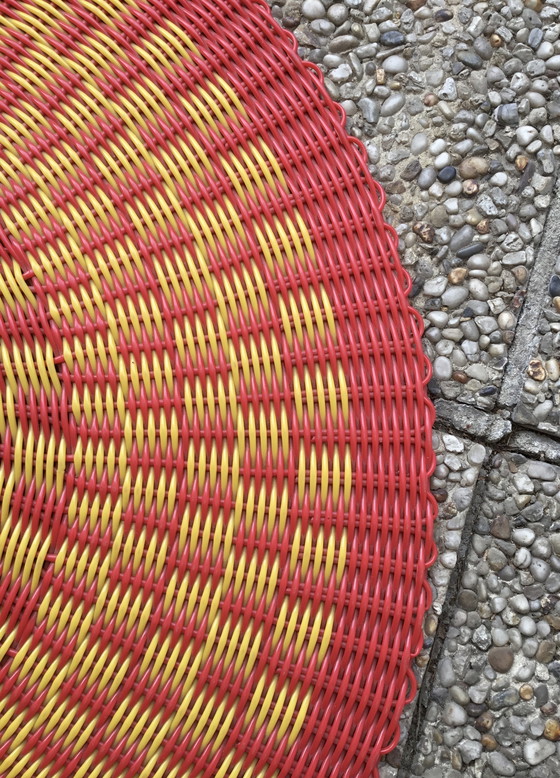 Image 1 of Vintage round Scoubidou rope rug - 100cm.