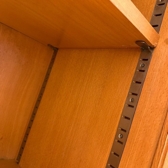 Image 1 of Tall glass display case from the 1960s with ribbed glass