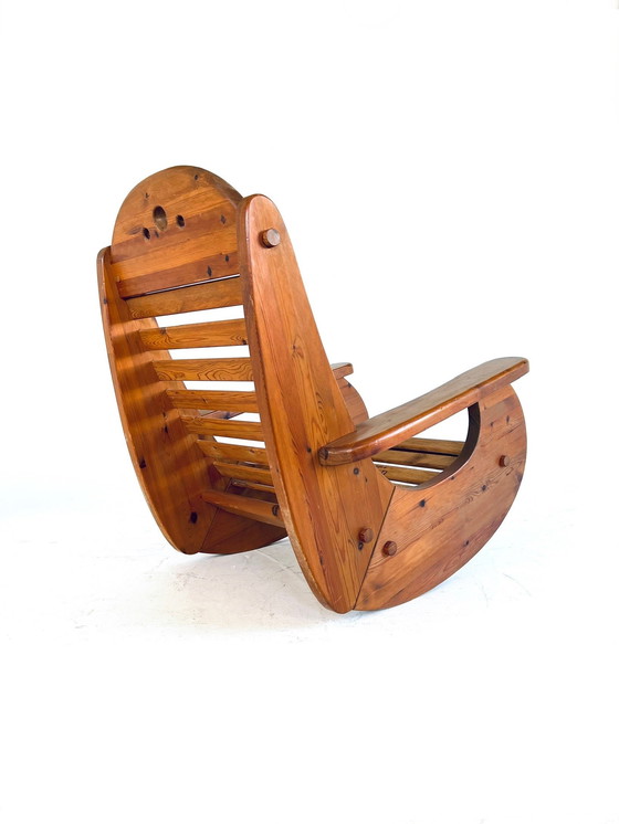 Image 1 of Sedia a dondolo brutalista, Wasa Möbel &#39;70