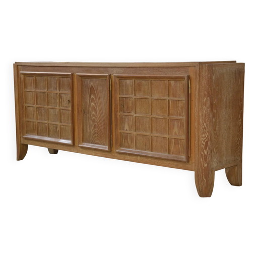 Sideboard aus gekalkter Eiche, signiert Maurice Rinck, 1940er Jahre