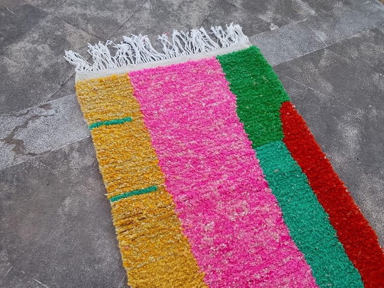 Image 1 of Alfombra de pasillo artesanal, de lana pura, hecha a mano según la tradición, tamaño 75/300 cm.