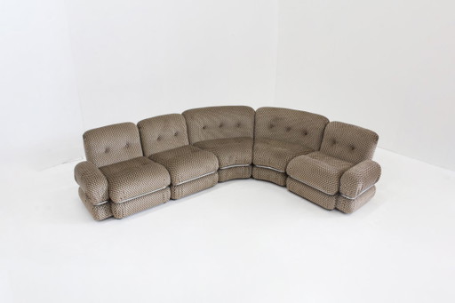 Vintage italienisches modulares Ecksofa aus den 1970er Jahren, Chrom