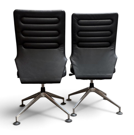 4x sedia Vitra in pelle nera – Sedie da conferenza, Metallo (photo 7 of 15)