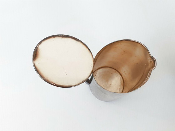 Image 1 of SET OF 3 VINTAGE 1970S SILVER-PLATED METAL PITCHERS, 70S DESIGN, FRANCE