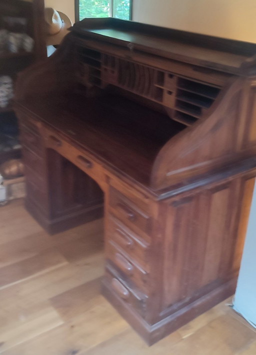 Scrivania a rullo esclusiva in legno massello di Mninga fatta a mano (2001) – Domus, bureau, Wood (photo 2 of 5)