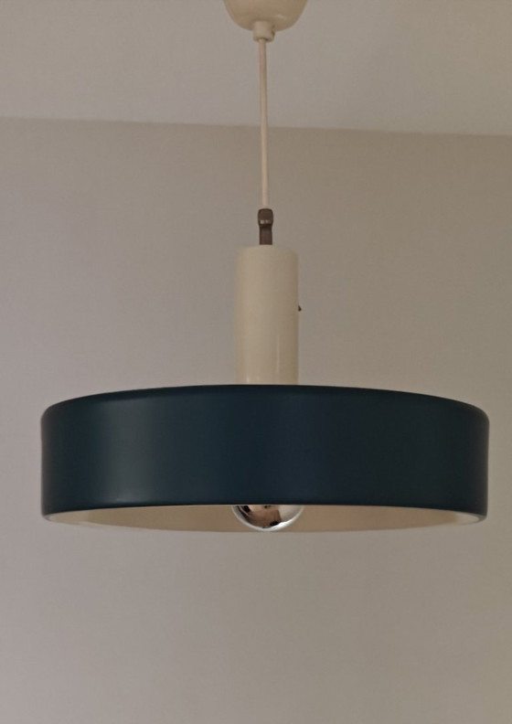 Anvia pendant lamp type 4017 designer Jan Hoogervorst top Dutch design 60s, Iron, Blue (photo 12 of 14)