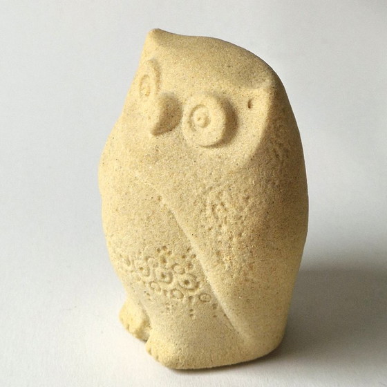 Marbell Stone Art Belgium - Hibou - Marqué, Sculptures, Pierre, Beige, Design (photo 5 sur 6)