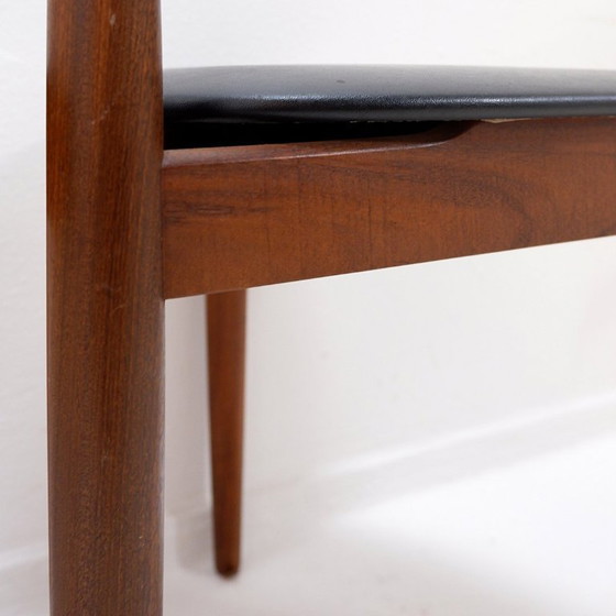 Image 1 of Juego de 4 sillas “rondette” de teca de Hans Olsen para Frem Røjle, 1950