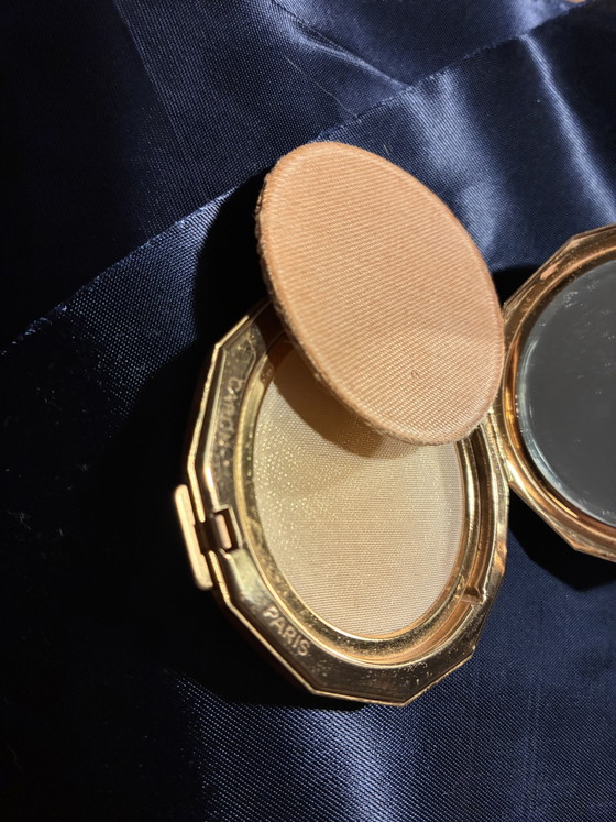 Image 1 of Poudrier Caron Paris avec miroir, houppette et poudre