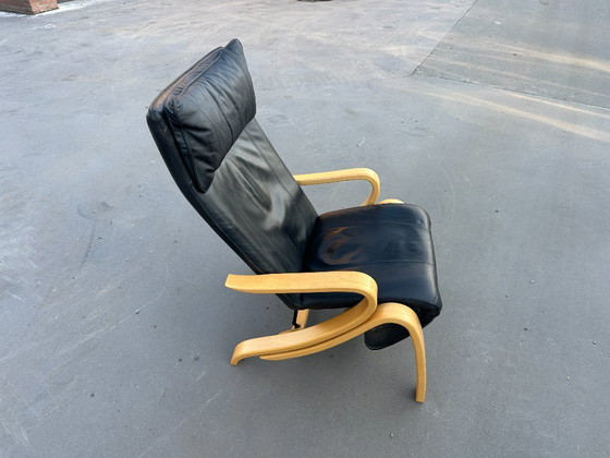 Image 1 of Poltrona/sedia relax Westnofa – versione in pelle nera di lusso