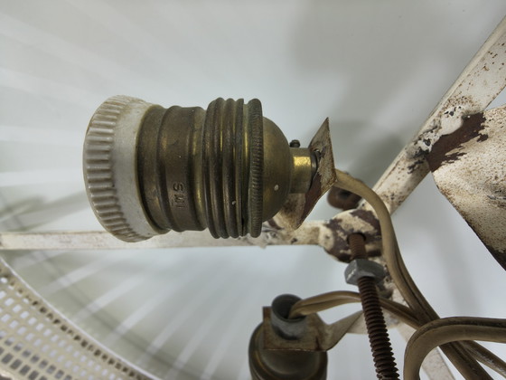 Image 1 of Vintage ceiling lamp Ø70 cm – Metal frame – Striped motif – Retro design