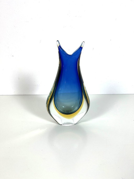 Jarrón Sommerso de cristal de Murano de Flavio Poli para Seguso Italia, década de 1960