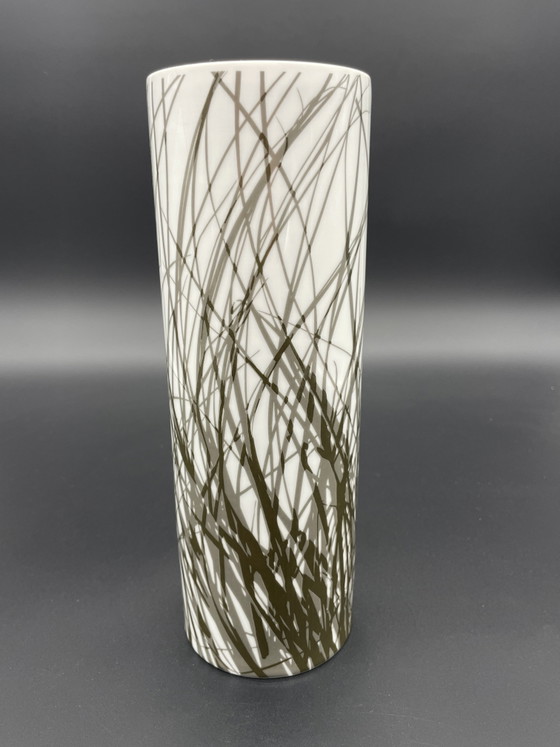 Arzberg Porcelain Vase 1970s, Stylized Grass Motif – Glass (photo 2 of 6)