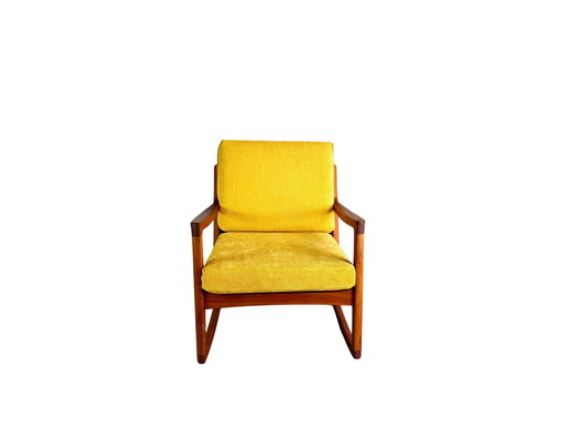 Midcentury schommelstoel France & Søn Ole Wanscher danish teakhout