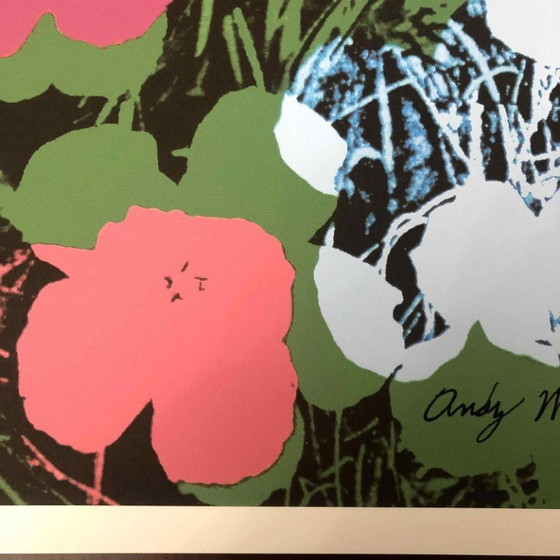 Lithografie "Poppy Flowers" uit de jaren 1990, geïnspireerd op Andy Warhol. – Litho's & Zeefdrukken, Paper (photo 7 of 11)