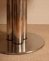 Table de salle à manger circulaire – Tables de salle à manger, Wood, polished steel (photo 2 of 8)