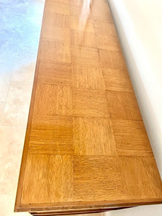 Image 1 of Geometric Oak Sideboard in the Style of Charles Dudouyt (1940s)