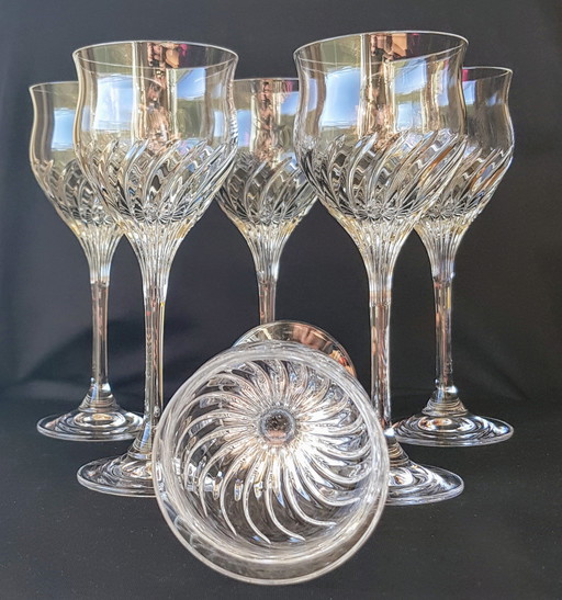 Vintage crystal white wine glasses