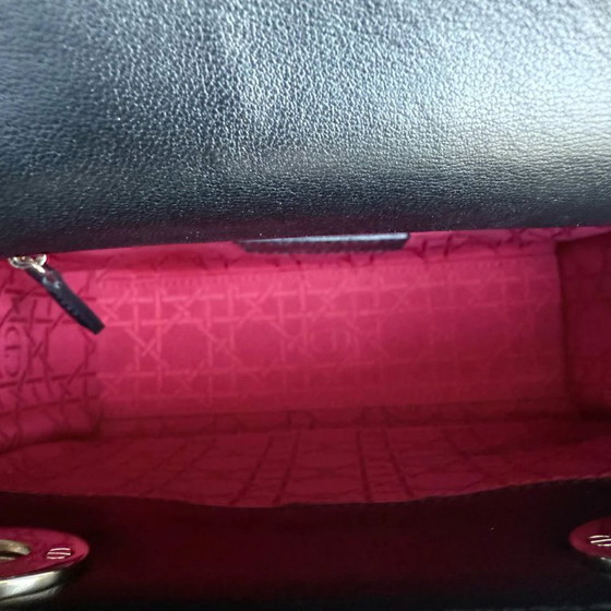 Image 1 of DIOR LADY SMALL - CANNAGE LAMMLEDER SCHWARZ GOLDENE BESCHLÄGE