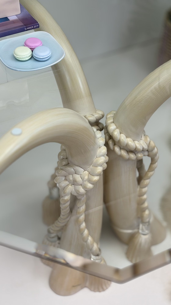 Image 1 of Italian Design Sergio Longoni Vintage Dining Table Glass Top