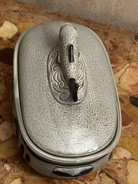 Image 1 of Staffel Steingut Fischterrine oder Heringstopf - Westdeutschland