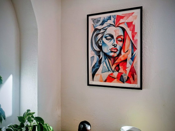 Gongas - Vuur en Water - Ingelijste lithografie van de kunstenaar – Litho's & Zeefdrukken, Paper (photo 4 of 13)