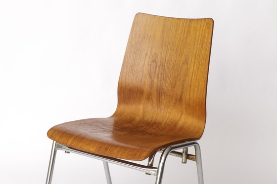 Image 1 of 1 of 4 Vintage 1970s Teak & Metal Stacking Chair, Germany – Set of up to 4 Available
