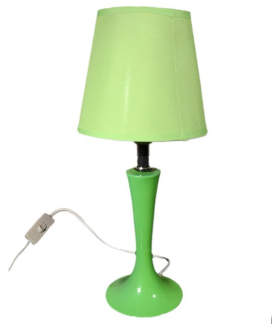 2 Apple green metal bedside lamps, in the style of Laurel, 10x35cm – Table lamps, Textile (photo 4 of 10)