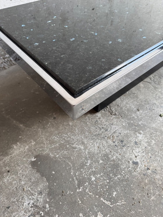 Image 1 of Tavolino rettangolare vintage con piano in terrazzo nero