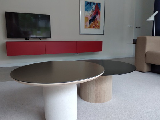 Image 1 of Side table with frosted glass tabletop 80 cm