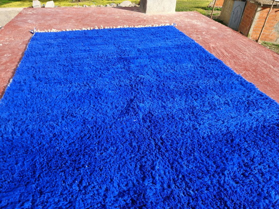 Large Beni Ouarain Berber rug in Majorelle blue, 300x200 cm, thick wool, Rugs & carpets, Cotton (photo 17 of 17)