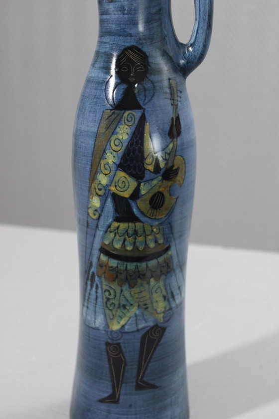 Image 1 of Jean De Lespinasse in Nice - Large pitcher decorated with a mandolin player, 1950s