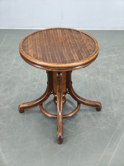 Taburete de piano ajustable estilo Art Déco de Fischel, Checoslovaquia, década de 1930.