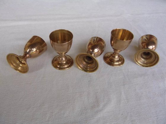 Image 1 of Servizio da caviale in ottone e vetro soffiato