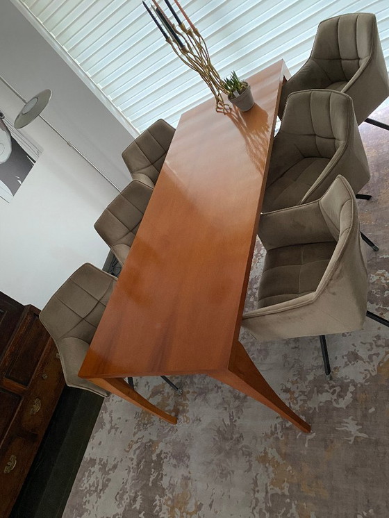 Image 1 of Mesa de comedor de madera de cerezo 220X90