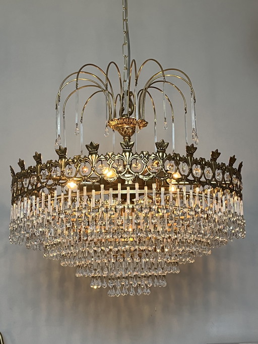 1920s / Art Nouveau style Vintage crystal chandelier