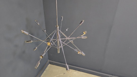 Image 1 of Vintage chrome sputnik style chandelier, 1970s