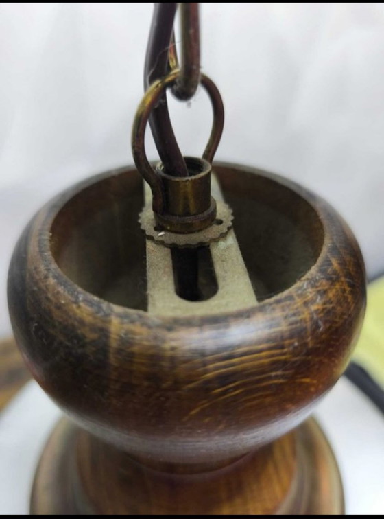 Image 1 of Lampadario lampada 1950 vetro opalino