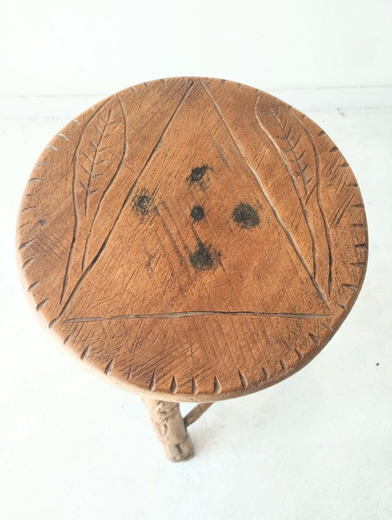 Image 1 of Satz von drei brutalistischen Barhockern, um 1970