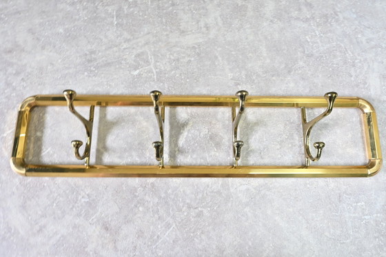 Image 1 of Messing Art Deco Wandgarderobe 1940er-1950er Jahre
