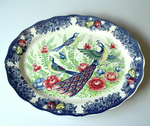 Rare large ceramic serving platter - made in Japan - Vintage