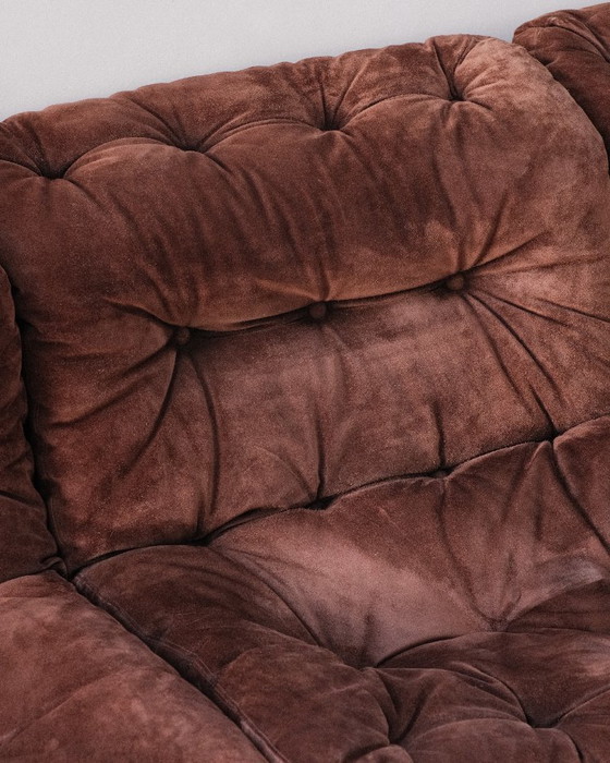 Image 1 of Vintage modular suede sofa set by Knoll