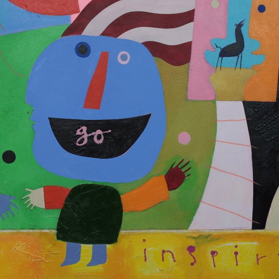 Image 1 of Wouter Stips “Inspiration” Colorful Contemporary Figurative Painting 2000s