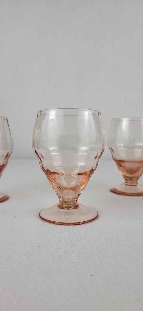 5 calici da vino in vetro rosa – Bicchieri e caraffe, Crystal, Glass, Art Deco (photo 4 of 6)