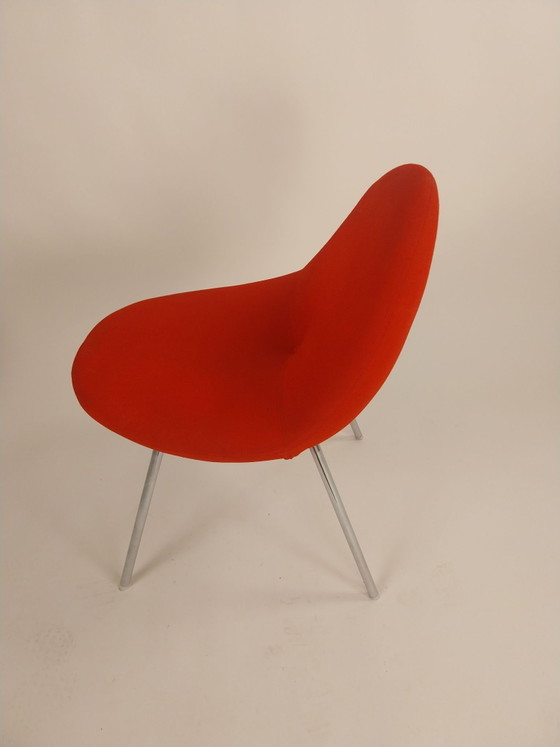 1 x Artifort comco 2006 chair in original red fabric – Side chairs, Textile, Chrome, Vintage (photo 5 of 8)