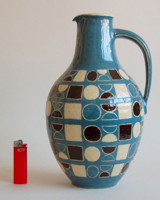 Einzigartiger MCM-Keramikkrug von Clausen Keramik, Bremen 1955