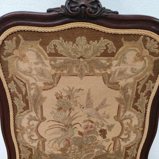 Image 1 of Antique Victorian Gobelin Fireplace Screen Walnut