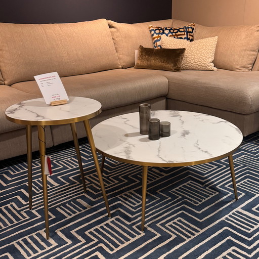 Table basse en marbre blanc Pols Potten (lot de 2)