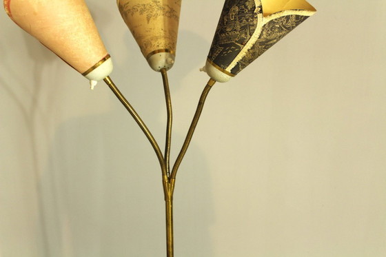 Image 1 of Italienische Stehlampe aus Messing mit drei Leuchten, 1960er Jahre