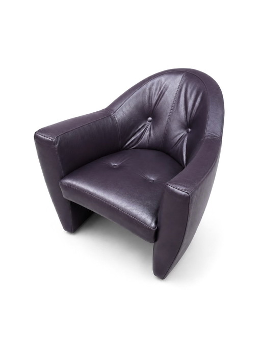 Sillón Leolux Carabas piel berenjena – fauteuils, Leather